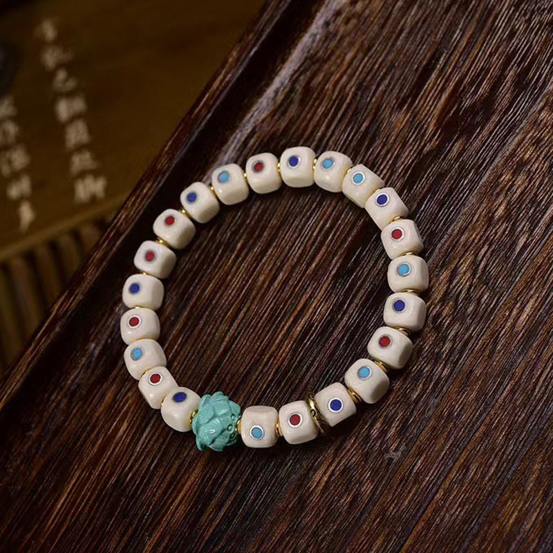 Authentic Tibetan Bone Lotus Bracelet