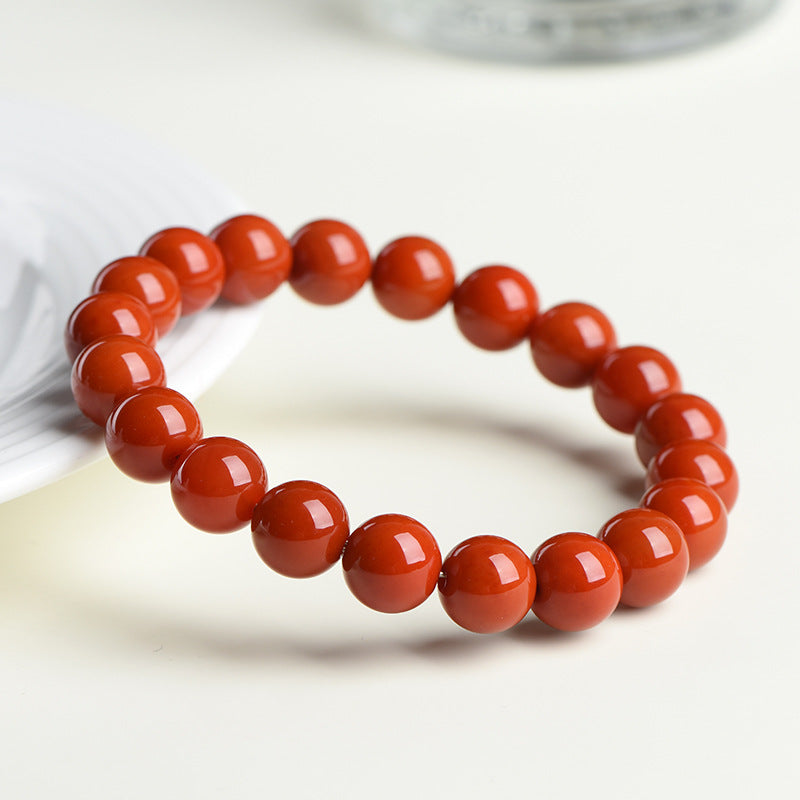 Natural South Red Agate Mala Bead Bracelet
