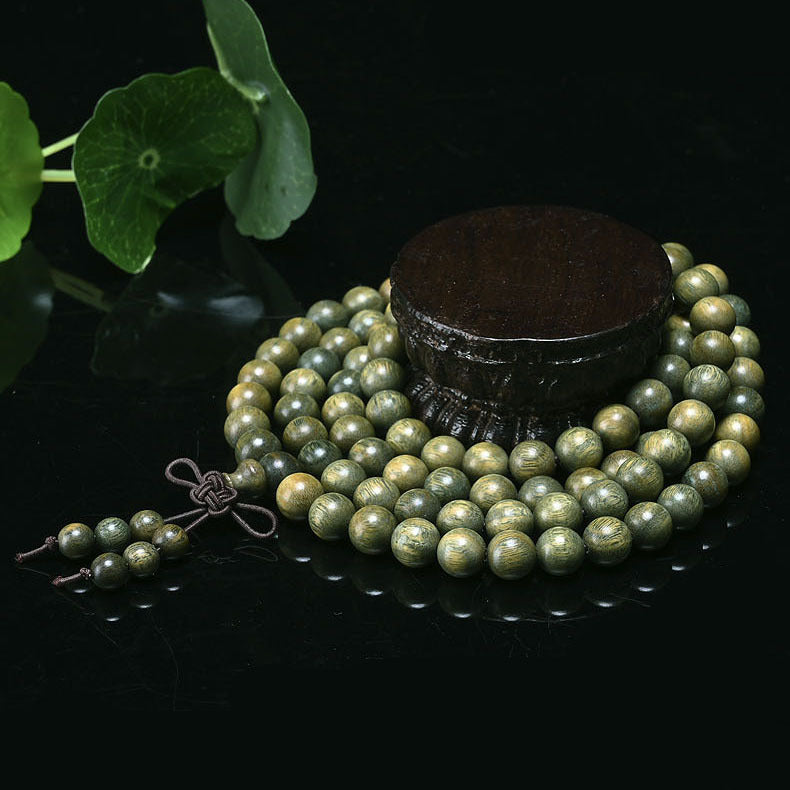 Green Sandwood 108 Bamboo Beads