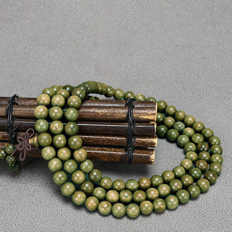 Green Sandwood 108 Bamboo Beads